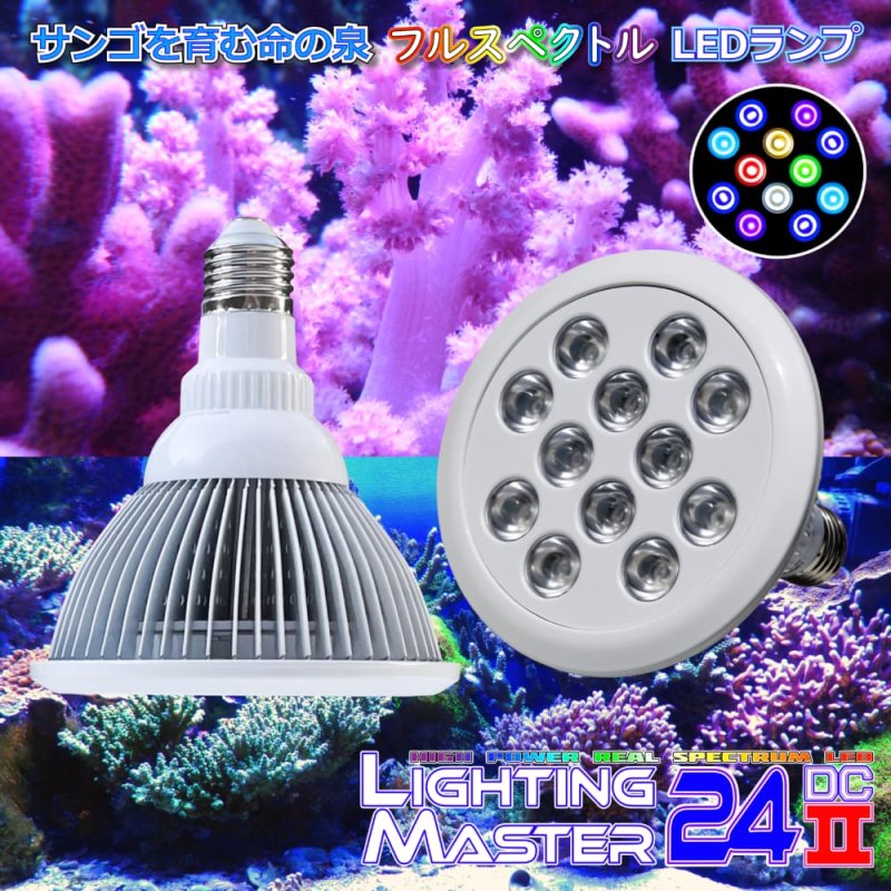 画像1: 【最新仕様】20,000K RGB系フルスペクトル 24W型 超高輝度特殊デュアルチップLED搭載ランプ Lighting Master 24DCII【マルチカラー】赤やオレンジ系のサンゴや魚が美しく映える色合い (1)